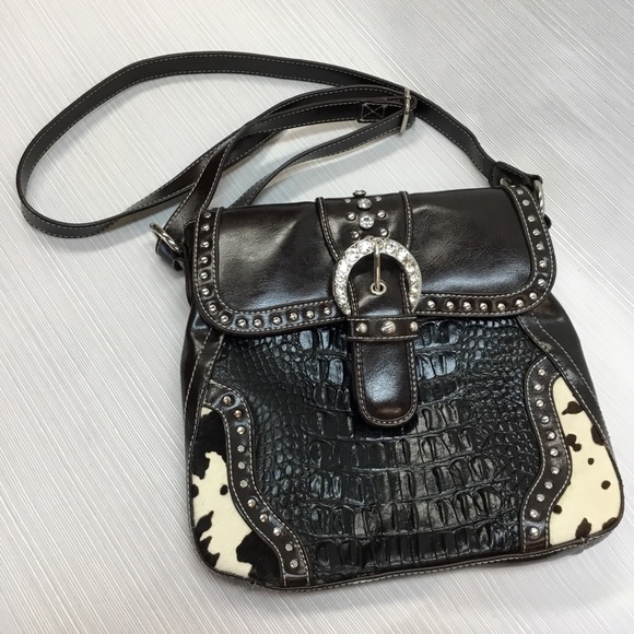 Looks New Black & Brown Bag with Bling - Picture 2 of 5